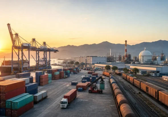 Contenedores y actividad manufacturera en un puerto mexicano
