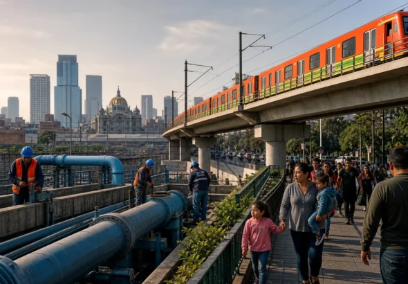 Infraestructura de transporte y trabajadores en la Ciudad de México durante 2026