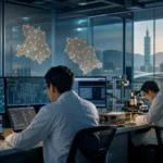 Ingenieros mexicanos trabajan en un laboratorio de diseño de semiconductores relacionado con Kutsari